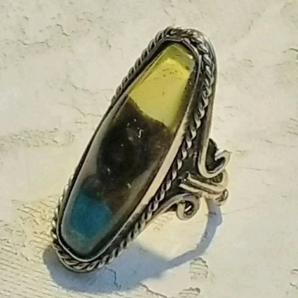 Artisan Peruvian Fused Art Glass Handmade Ring - Picture 1 of 7